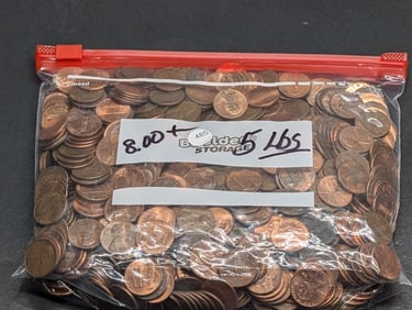 5 Pounds of Unsearched Lincoln Memorial & Shields Cents, Lot of Copper Coins