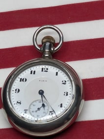 Elgin Silverrod Pocket Watch Seventeen Jewels - Grade 336 - Works