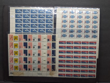 1962, 1966 & 1968 USPS Stamp Sheets - $9.50 Face Value