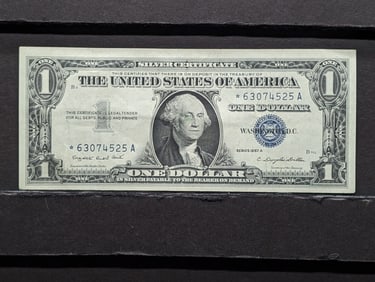 1957-A One Dollar Silver Certificate, Blue Seal Crisp Unc STAR Note