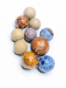 10 Civil War Era Marbles (1860's), With Benningtons