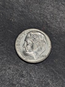 1960 D 90% Silver Dime, BU, 65 Years Old
