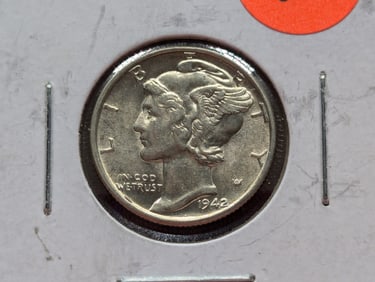 1942 Mercury Dime BU