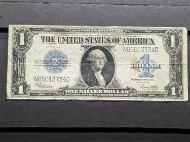 1923 One Dollar Silver Certificate AU Large Horse Blanket
