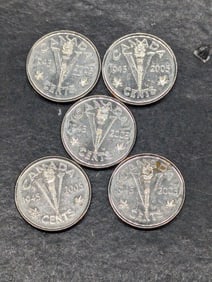 5, 1945-2005, 60 Years, UNC, Canada 5c