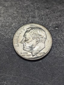 1959 D 90% Silver Dime, BU, 66 Years Old