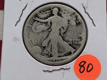 1916 Walking Liberty Half Dollar KEY COIN