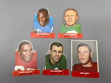 Lot of (5) 1968 Topps Stand Ups Football W/ Sonny Jurgenson - Varying Conditions