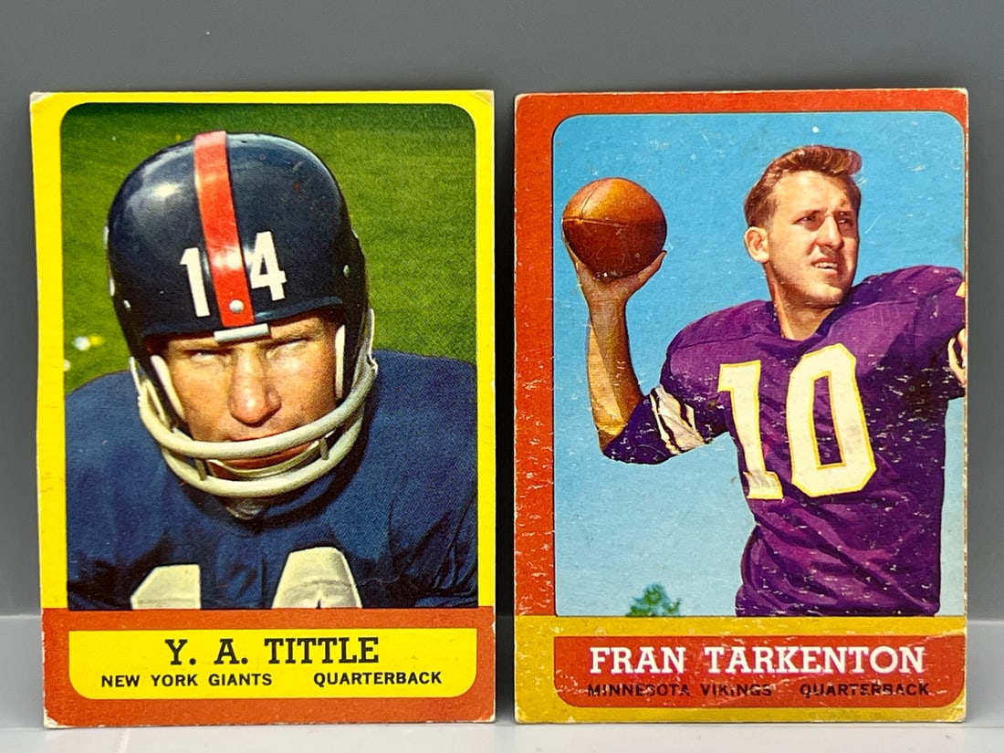 1963 Topps Y.A. Tittle #49 & Fran Tarkenton #98: 1963 Topps Y.A. Tittle #49 & Fran Tarkenton #98