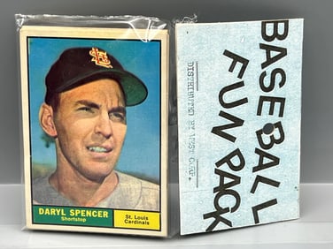 West Corp. Baseball Cello Fun Pack Repack 1961 Topps Unopened Pack - Nellie Fox MVP On Back