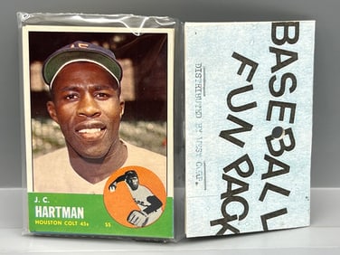 West Corp. Baseball Cello Fun Pack Repack 1963 Topps Unopened Pack