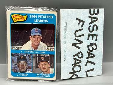 West Corp. Baseball Cello Fun Pack Repack 1965 Topps Unopened Pack - Juan Marichal Leader On Front