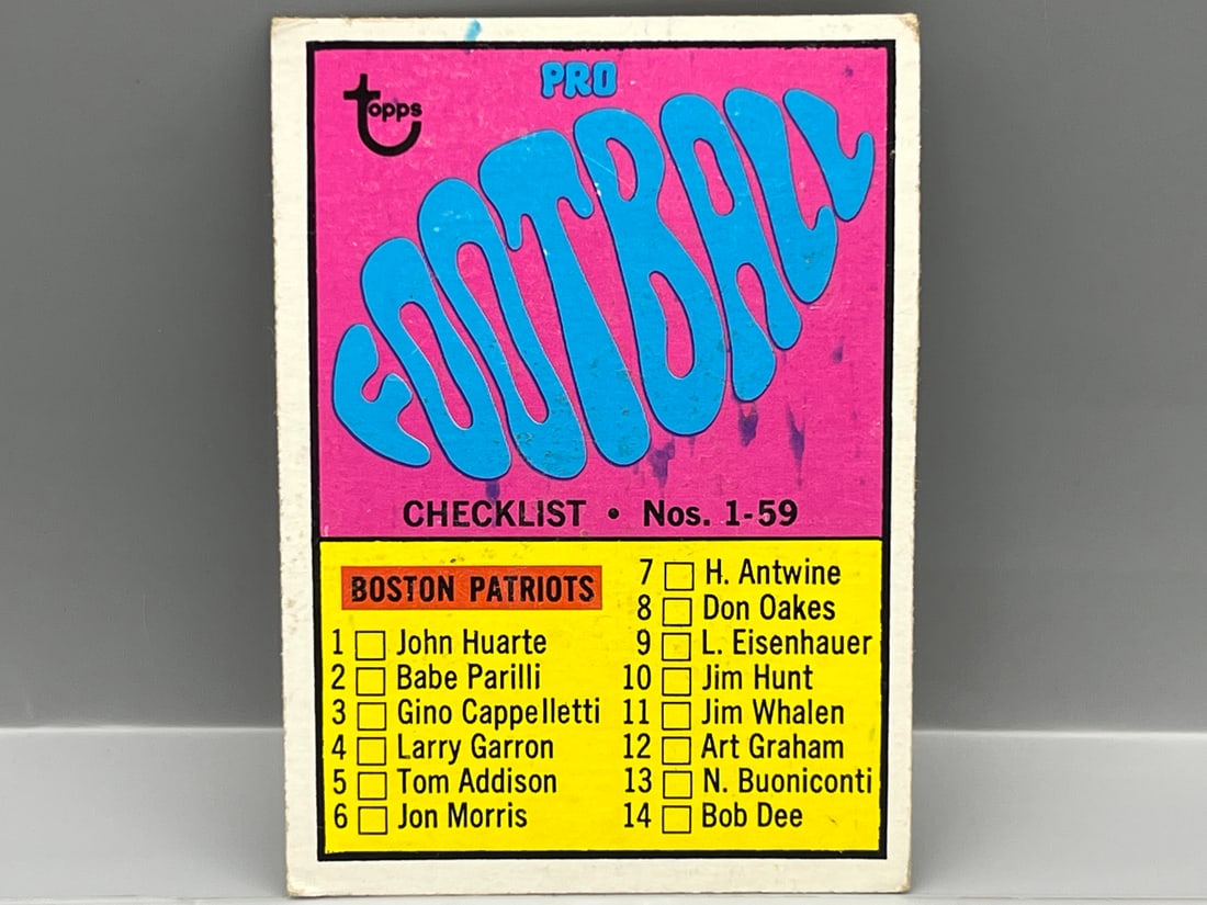 1967 Topps Football Checklist #59: 1967 Topps Football Checklist #59