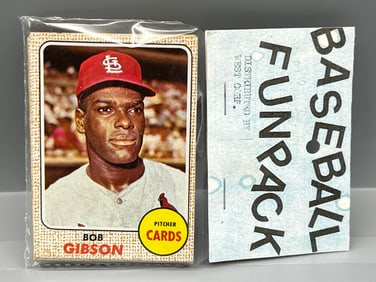West Corp. Baseball Cello Fun Pack Repack 1968 Topps Unopened Pack - Bob Gibson On Front