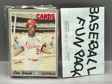 West Corp. Baseball Cello Fun Pack Repack 1970 Topps Unopened Pack - Lou Brock On Front