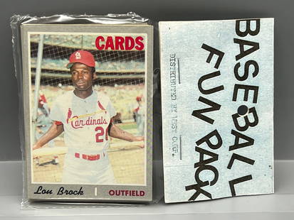 West Corp. Baseball Cello Fun Pack Repack 1970 Topps Unopened Pack - Lou Brock On Front: West Corp. Baseball Cello Fun Pack Repack 1970 Topps Unopened Pack - Lou Brock On