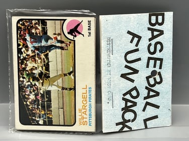 West Corp. Baseball Cello Fun Pack Repack 1973 Topps Unopened Pack - Willie Stargell On Front