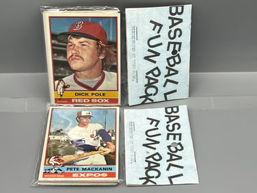 Lot of (2) West Corp. Baseball Cello Fun Pack Repack 1976 Topps Unopened Packs