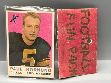 West Corp. Football Cello Fun Pack Repack 1959 Topps Unopened Pack - Paul Hornung On Front