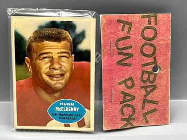 West Corp. Football Cello Fun Pack Repack 1960 Topps Unopened Pack - Hugh McElhenny On Front