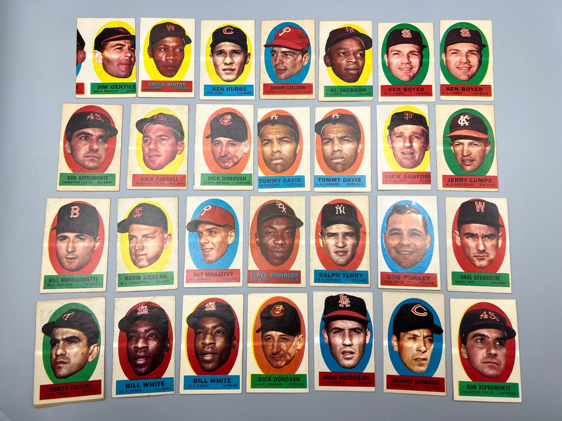 Lot of (28) 1963 Topps Peel Offs Baseball Cards - Varying Conditions (1 of 5)