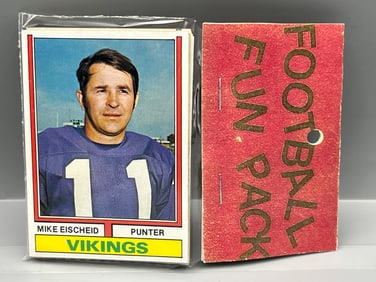 West Corp. Football Cello Fun Pack Repack 1974 Topps Unopened Pack - Terry Bradshaw On Back