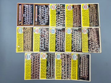 Lot of (14) 1957 Topps & 1958 Topps Baseball Team Cards - Varying Conditions