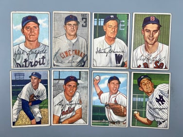 Lot of (8) 1952 Bowman Baseball Cards - Varying Conditions