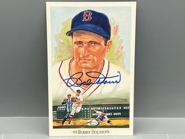 1989 Perez-Steele Bobby Doerr Hall of Fame 50th Anniversary Autographed Postcard #/10,000 - No COA