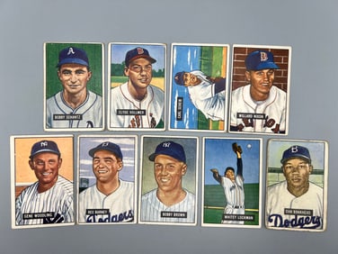 Lot of (9) 1951 Bowman Baseball Cards - Varying Conditions