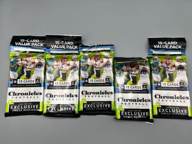 Lot of (5) 2020 Panini Chronicles Football Factory Sealed Value Packs