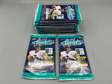 Lot of (10) 2019 Panini Absolute Memorabilia Football Factory Sealed Retail Packs
