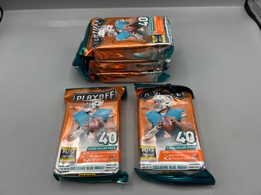 Lot of (5) 2021 Panini Playoff Football Factory Sealed Value Packs