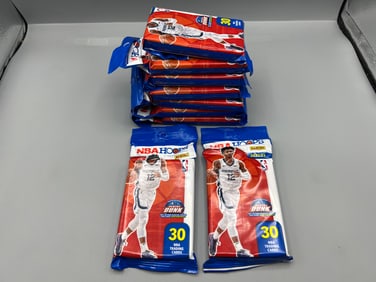 Lot of (10) 2020-21 Panini NBA Hoops Basketball Factory Sealed Value Packs