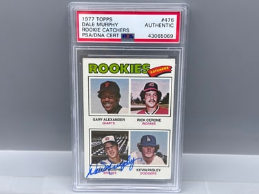 1977 Topps Dale Murphy Autographed Rookie Card #476 - PSA DNA Authentic