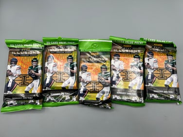 Lot of (5) 2021 Panini Illusions Football Factory Sealed Value Packs