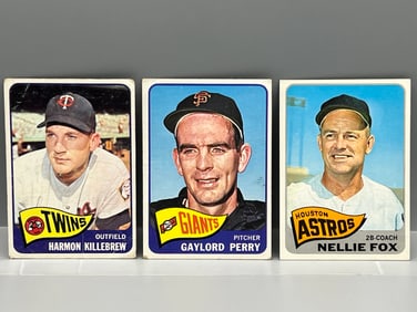 1965 Topps Harmon Killebrew #400, Gaylord Perry #193, & Nellie Fox #485