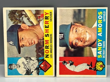 1960 Topps Norm Sherry High Number RC #529 & Sandy Amoros High Number #531