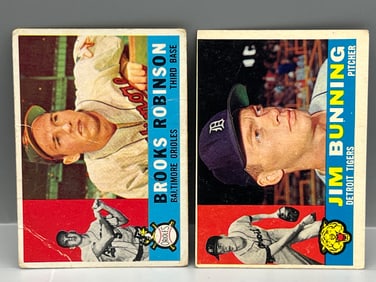 1960 Topps Brooks Robinson #28 & Jim Bunning #502