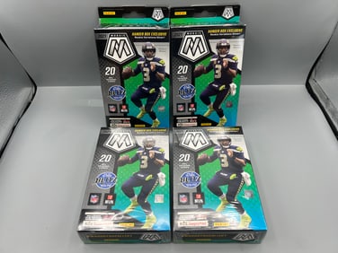 Lot of (4) 2021 Panini Mosaic Football Factory Sealed Hanger Boxes