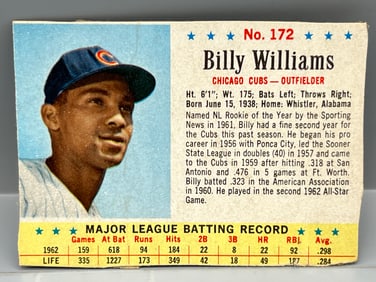 1963 Post Cereal Billy Williams SP #172 - Hand Cut