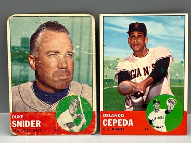 1963 Topps Duke Snider #550 & Orlando Cepeda #520