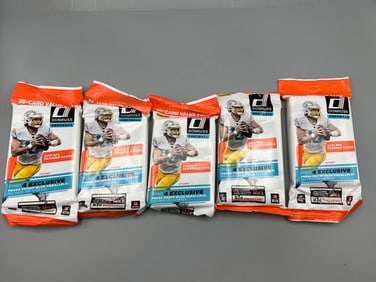 Lot of (5) 2021 Panini Donruss Football Factory Sealed Value Packs