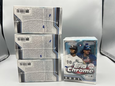 Lot of (4) 2021 Topps Chrome Baseball Factory Sealed Blaster Boxes