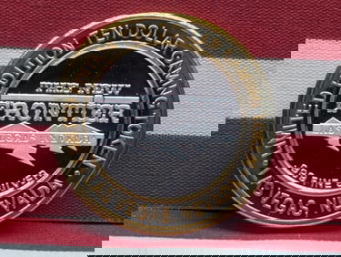 Limited Edition .999 FINE SILVER Center New Frontier Casino $10 Gaming Token in Capsule