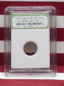 Authentic Gemstone!! Faceted .25+ Carat Deep Blue Sapphire!! - Slabbed by International Numismatic