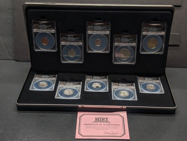 2017-S Enhanced Uncirculated Coin Set in Display Box w/ COA - All ANACS Cert. EU70 *First Day of