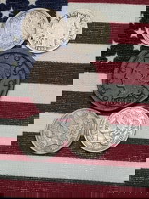 (5) Various Vintage U.S. Coins 1847 Large Cent, 1853 Seated Liberty Dime w/Arrows, 1892 Barber Dime,