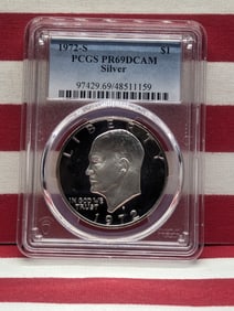 1972-S PROOF Eisenhower 40% Silver Dollar - PCGS PR69 DCAM