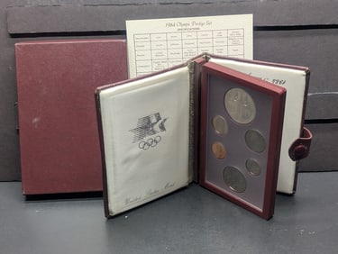 1984-S United States Mint Prestige Set in OGP w/ COA - Olympic Coliseum Commemorative Silver Dollar